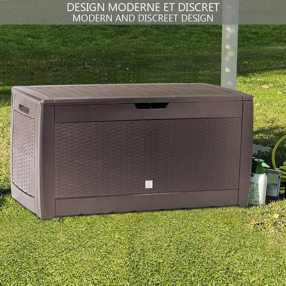 Vounot baule contenitore esterno 310L marrone effetto rattan
