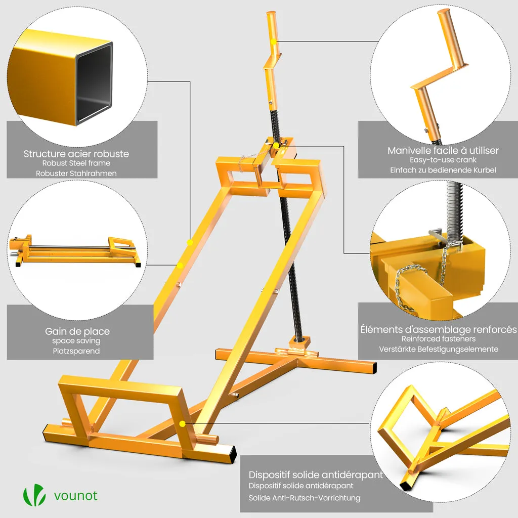 VOUNOT Sollevatore trattorino 400 kg giallo telescopico