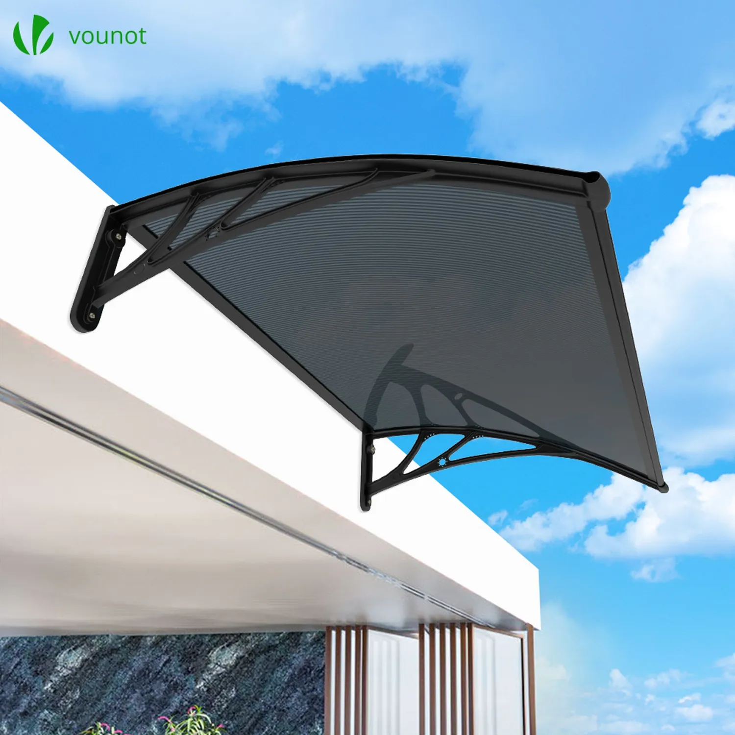 VOUNOT Pensilina 100x80 cm Tettoia Antracite Anti-UV