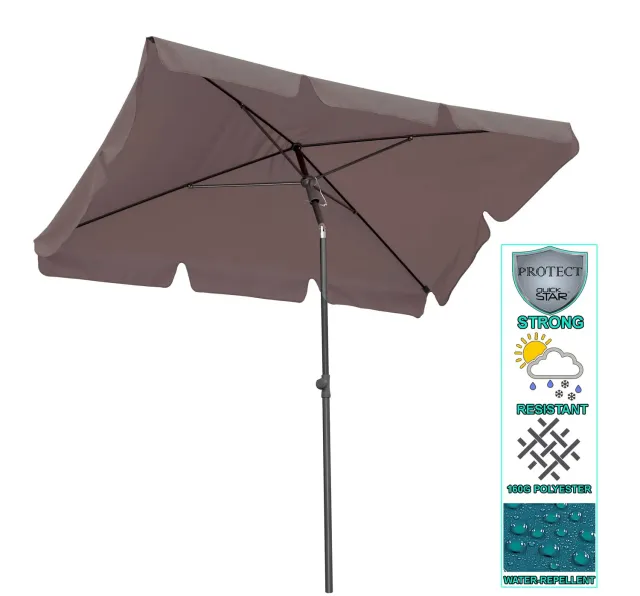 QUICK STAR 200x125 cm ombrellone balcone grigio tortora
