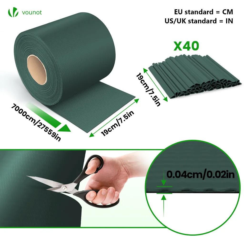 VOUNOT Frangivista PVC Verde 19cm x 70m 450g/m2 con Clip