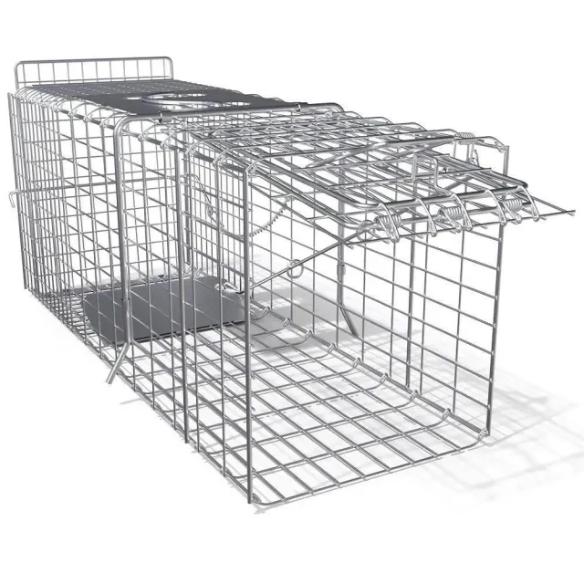 VOUNOT Trappola Animali Vivi XL in Acciaio 65x23x30 cm