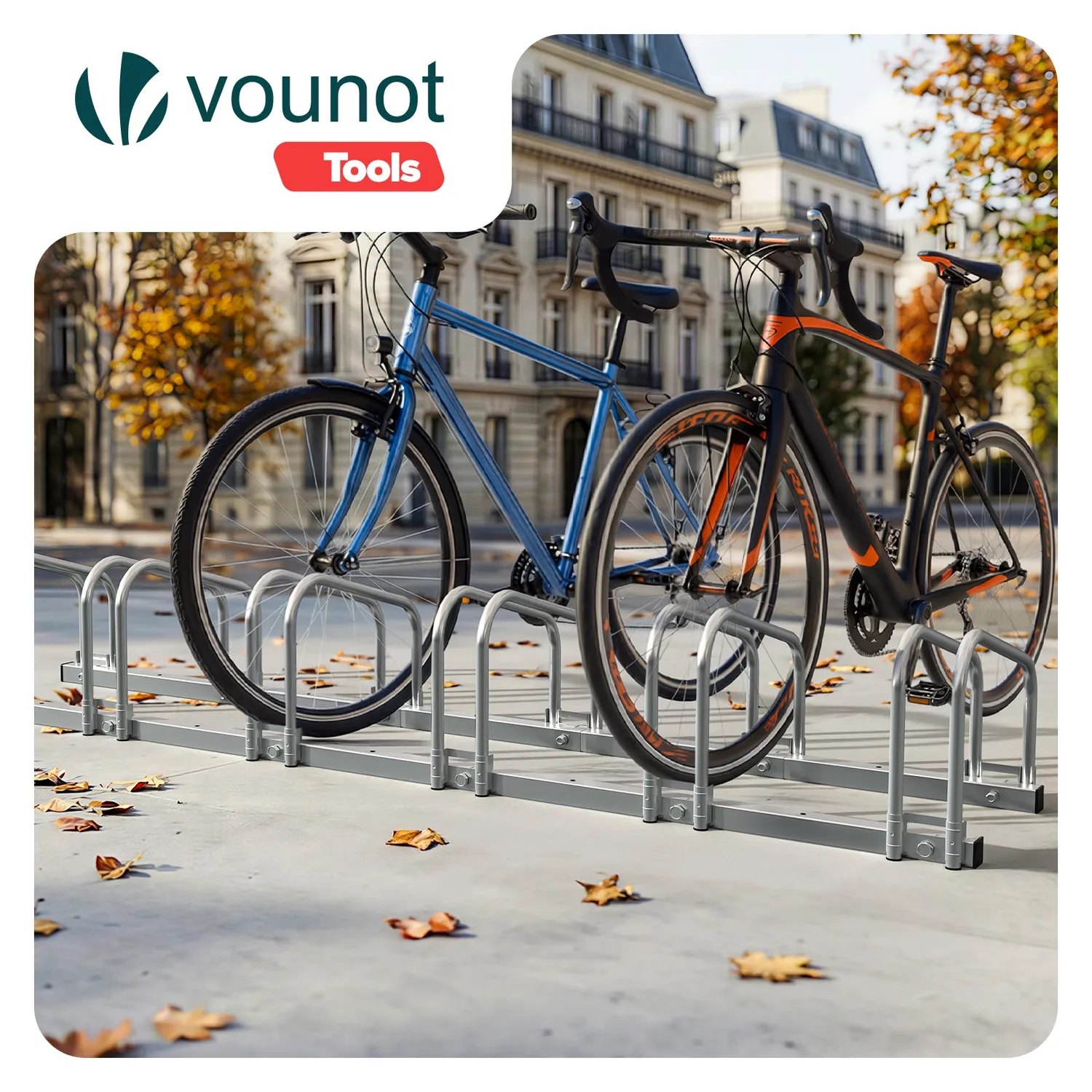 Vounot rastrelliera bici 6 posti portabici 160 cm metallo
