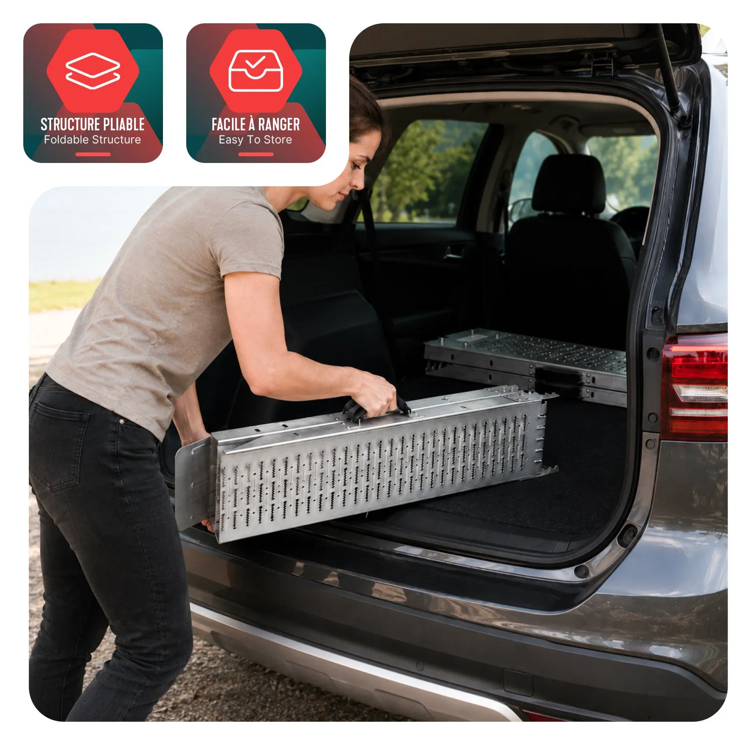 VOUNOT Rampe Carico Pieghevoli 186cm Acciaio 2 Pezzi