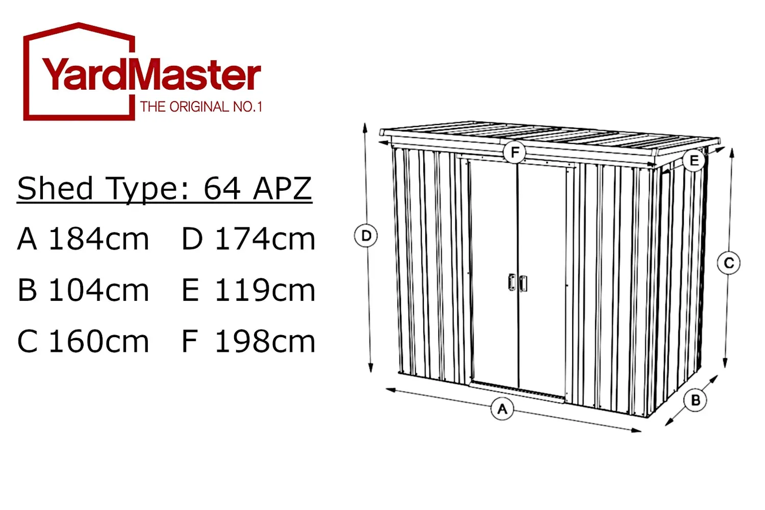 Yardmaster Castleton 6x4 capanno metallo tetto monopendenza grigio