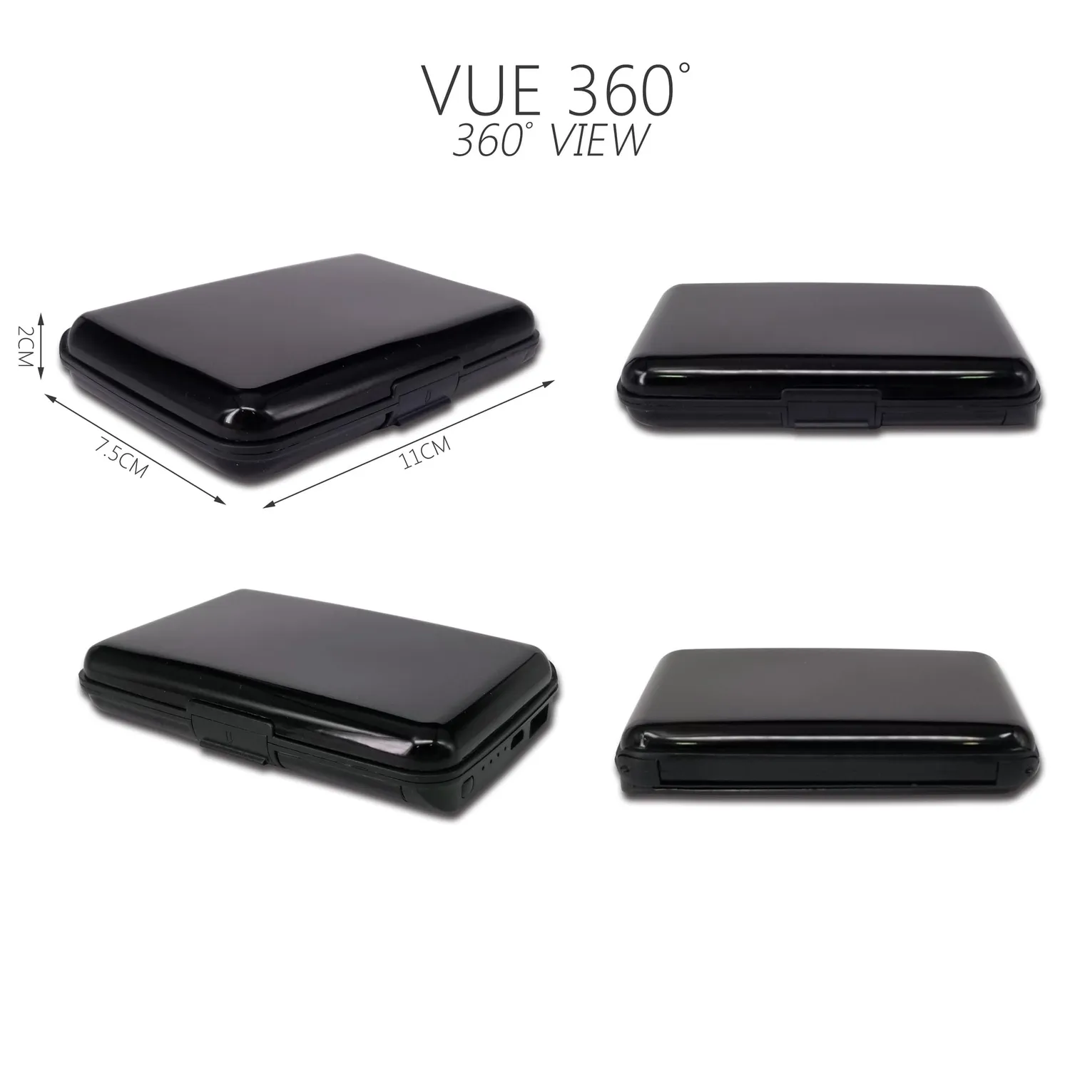 Vounot portafoglio alluminio RFID argento con power bank