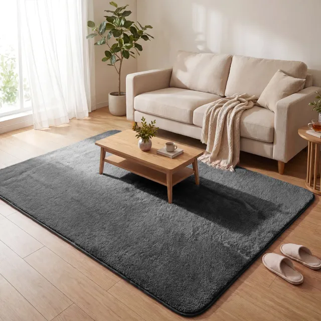 Vounot tappeto salotto 160x230cm antracite pelo raso