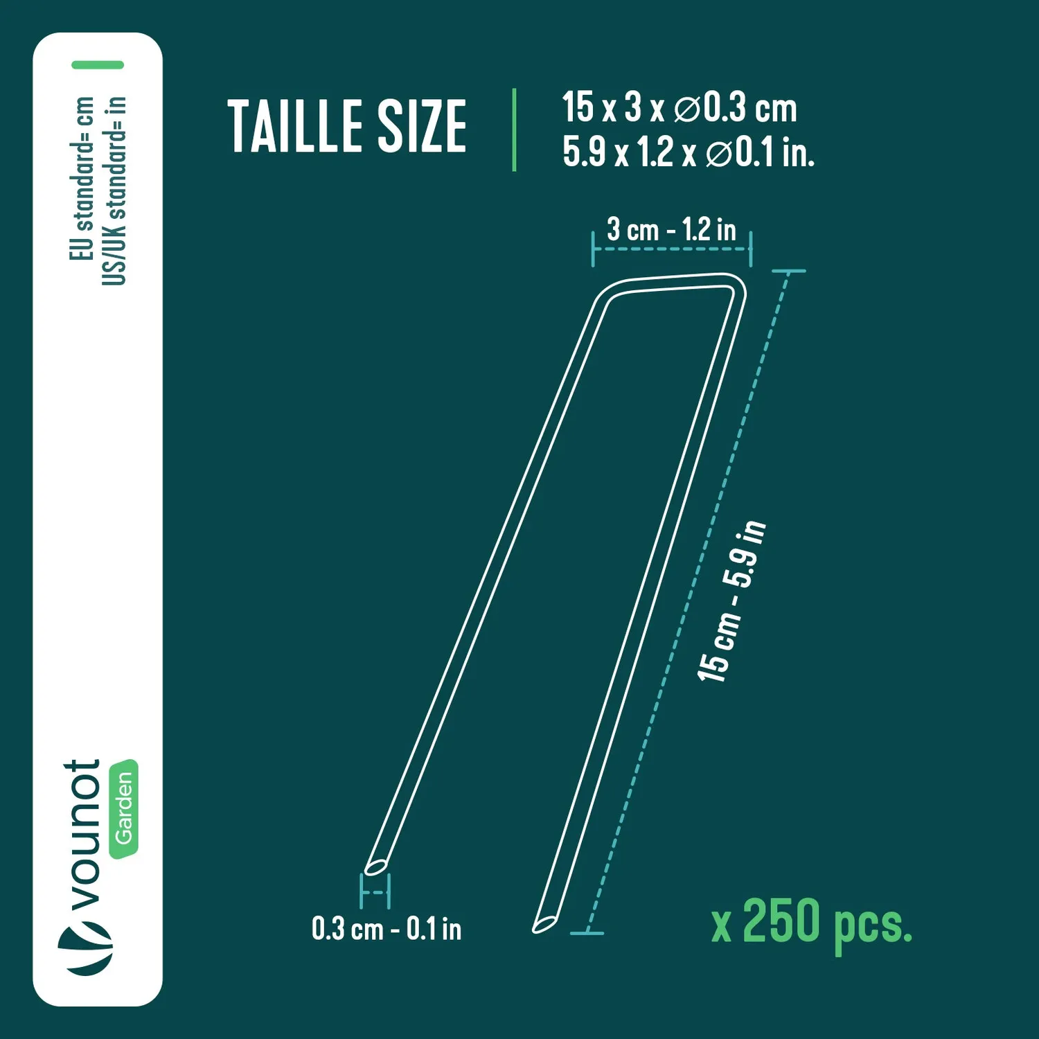 VOUNOT Picchetti Fissaggio Giardino U 150x30mm 250pz Zincati