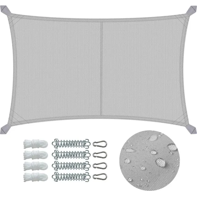 VOUNOT Vela Ombreggiante 3x5 m Grigio Chiaro Impermeabile