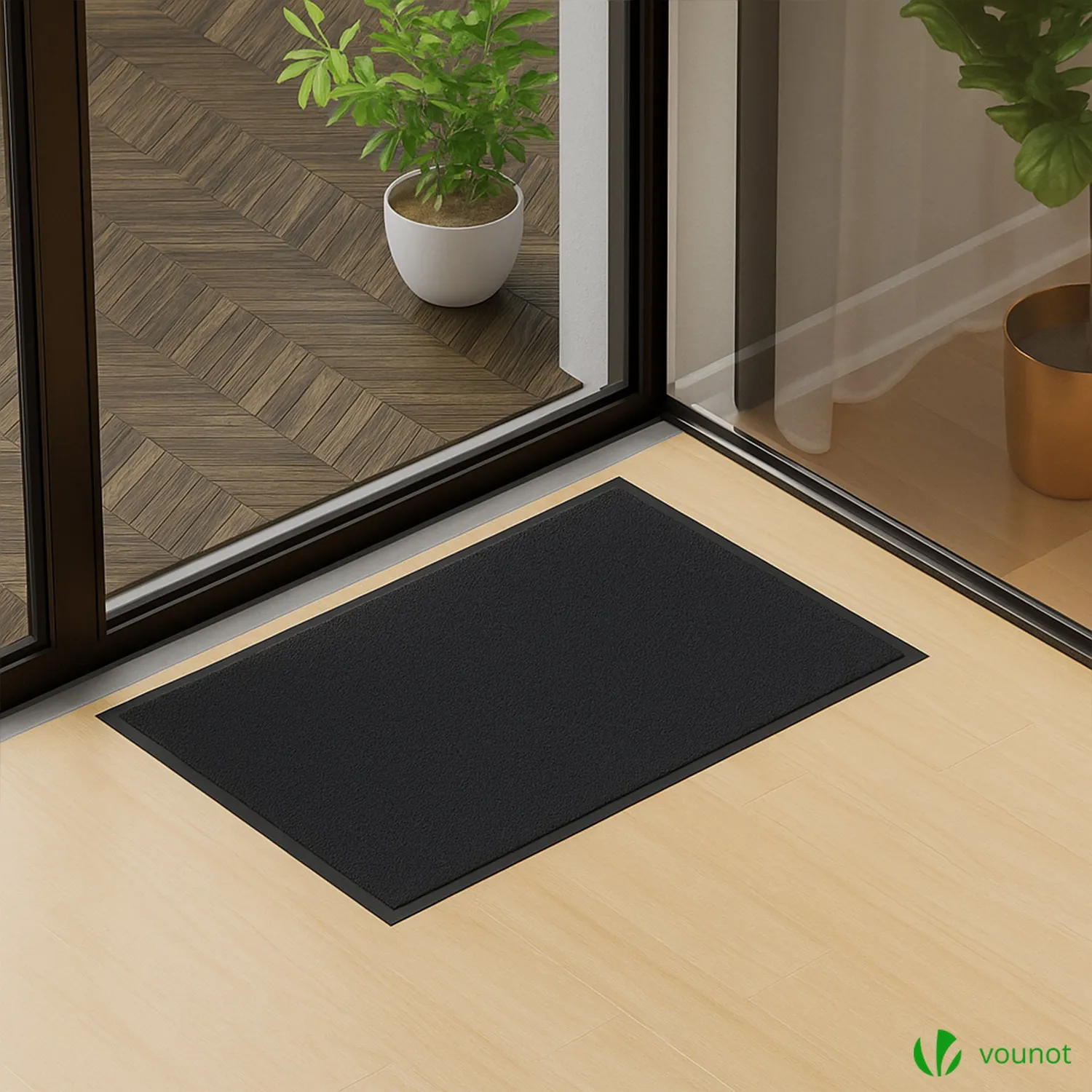 Vounot Zerbino Ingresso 60x90cm Nero 2 Pezzi Antiscivolo