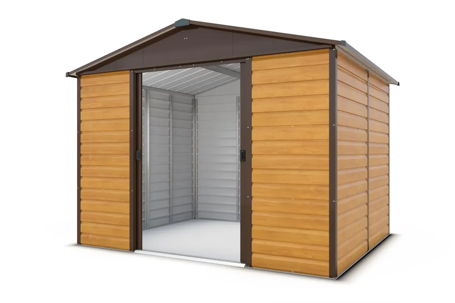 Yardmaster Shiplap Teakwood Apex 10ft x 8ft casetta metallo