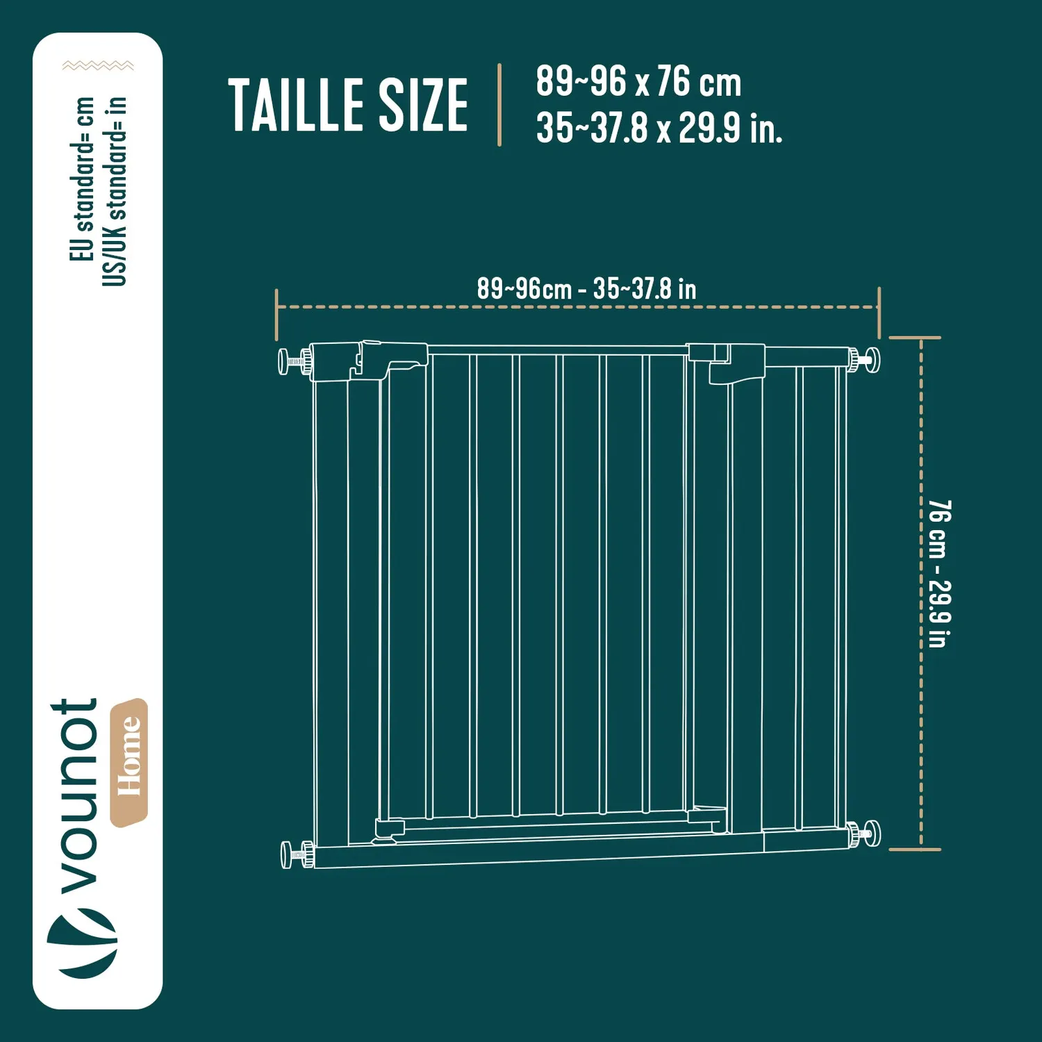 VOUNOT Cancelletto Sicurezza Nero 89-96cm Senza Forare