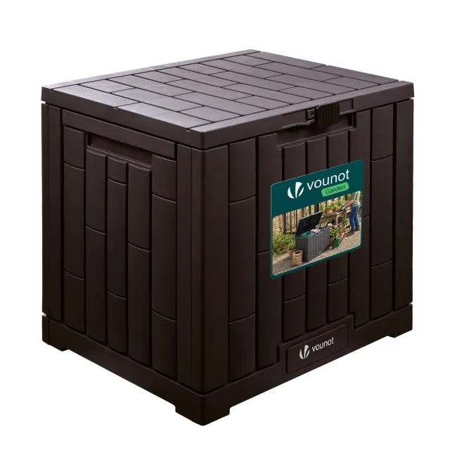 Vounot Baule da Giardino 126L Marrone 56x44x53cm Impermeabile