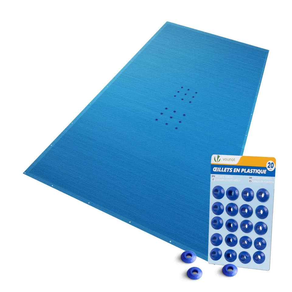 VOUNOT Telo Copertura Piscina 5x10m Blu PE 160g Antistrappo