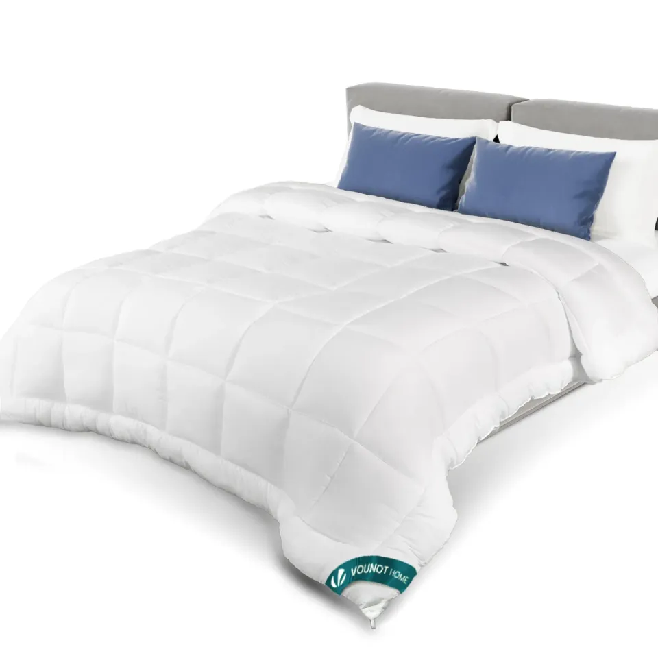 Vounot piumone leggero poliestere bianco 200x200 cm 200 g