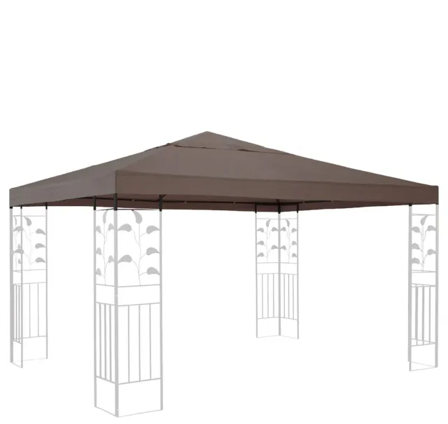 Quick Star telo tetto ricambio gazebo 3x3 m marrone grigio PVC