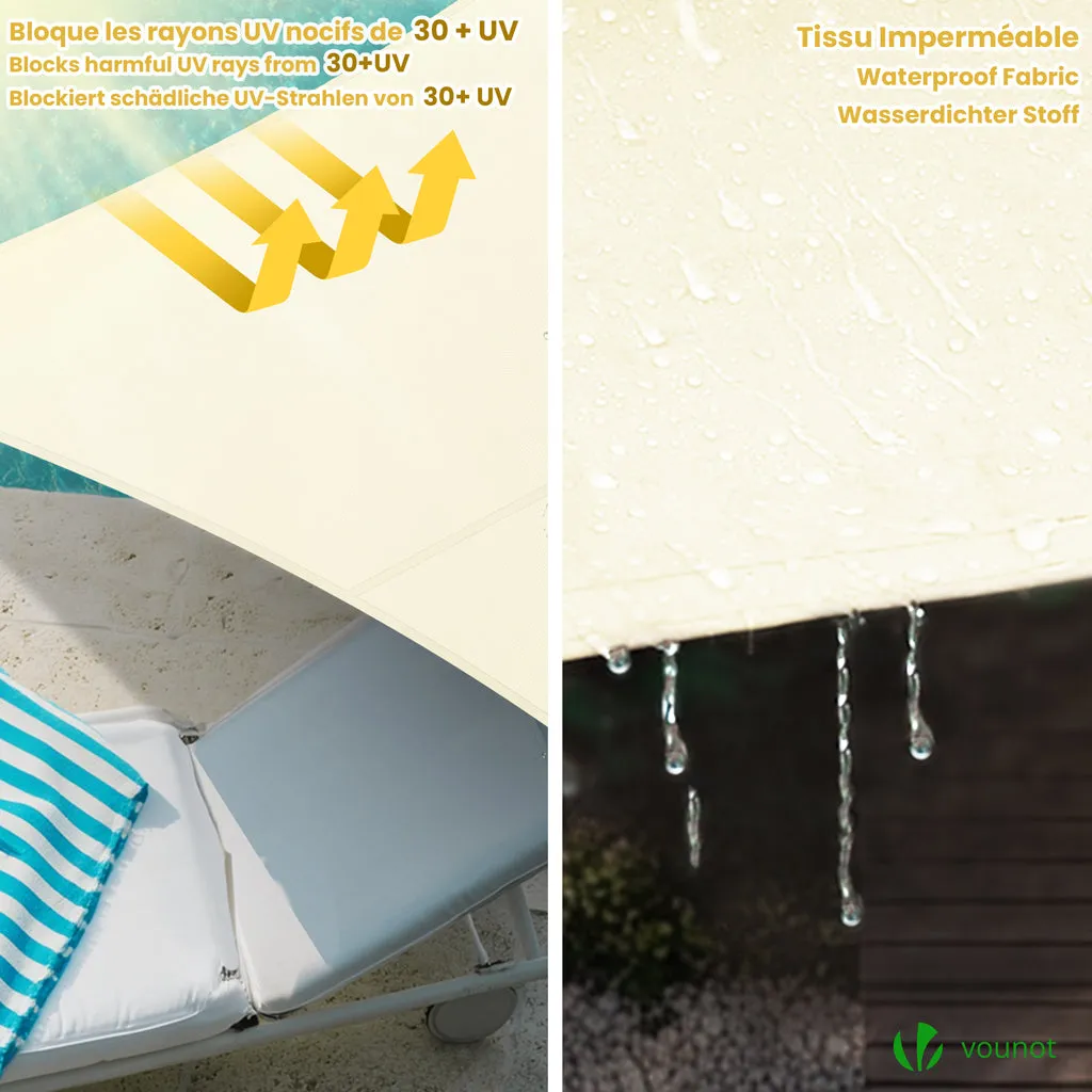 VOUNOT Vela Ombreggiante Rettangolare 3x5m Beige