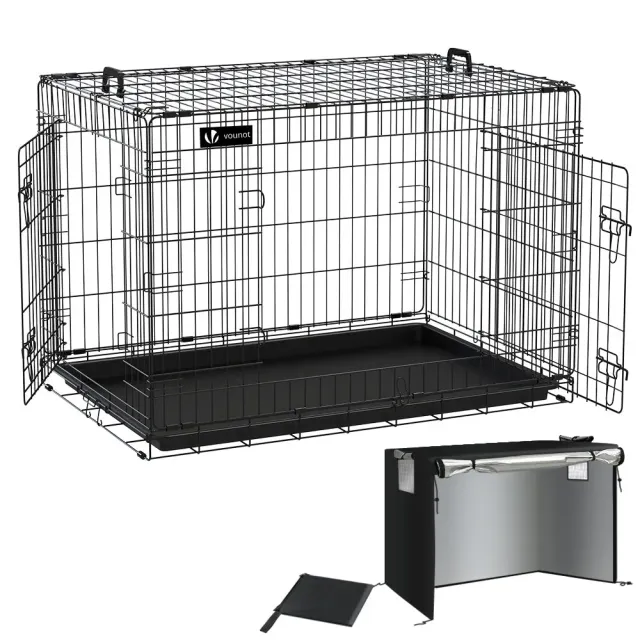 VOUNOT Gabbia per Cani Pieghevole 107x70x78 cm con Telo