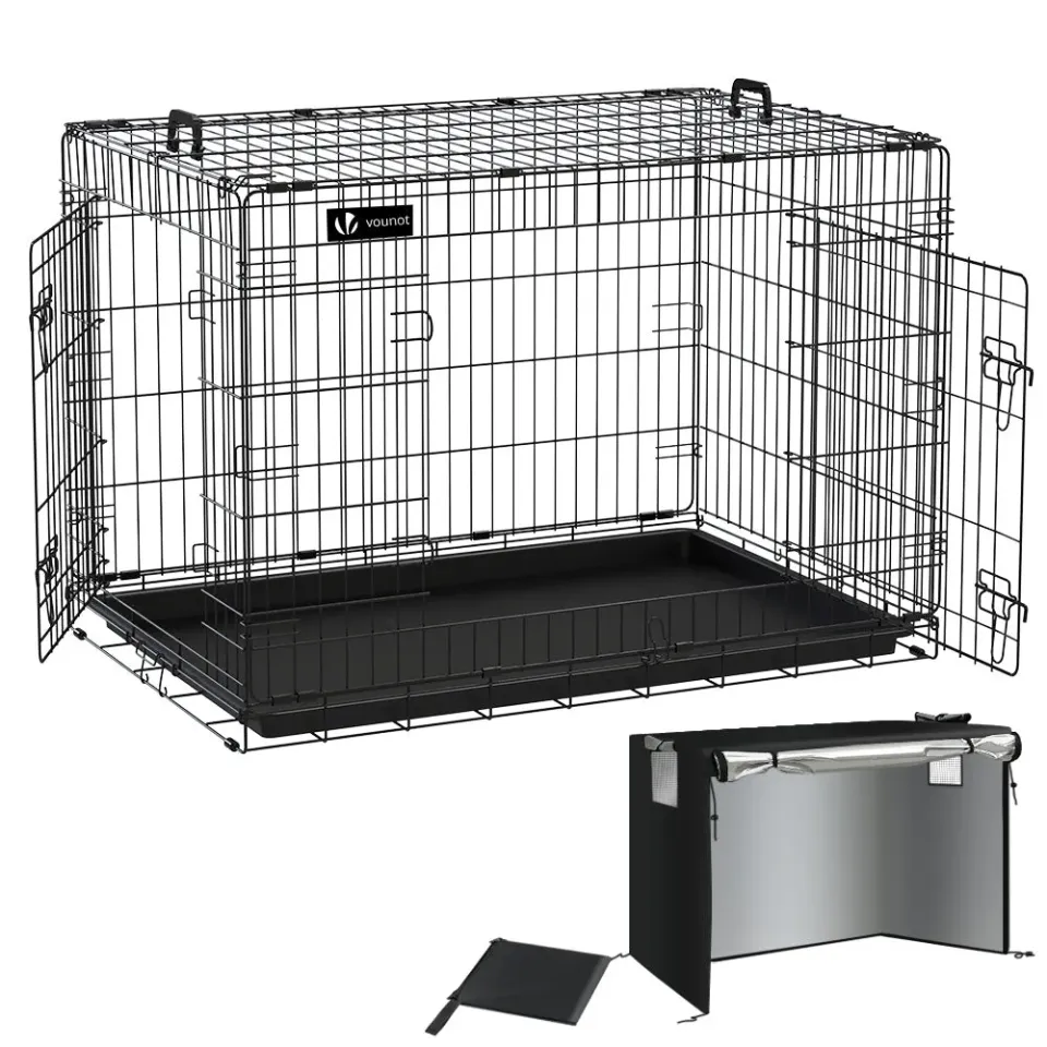 VOUNOT Gabbia per Cani Pieghevole 107x70x78 cm con Telo