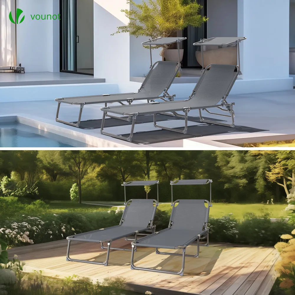 Vounot Transat sdraio prendisole grigio 2 pezzi con tettuccio