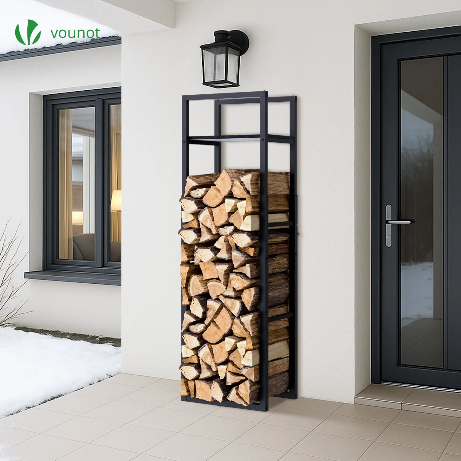 VOUNOT Portalegna Verticale Telescopico Nero 45x32x170cm Acciaio