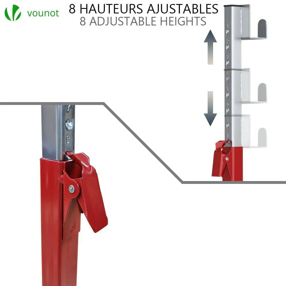 Vounot sollevatore tosaerba rosso altezza regolabile 50 kg