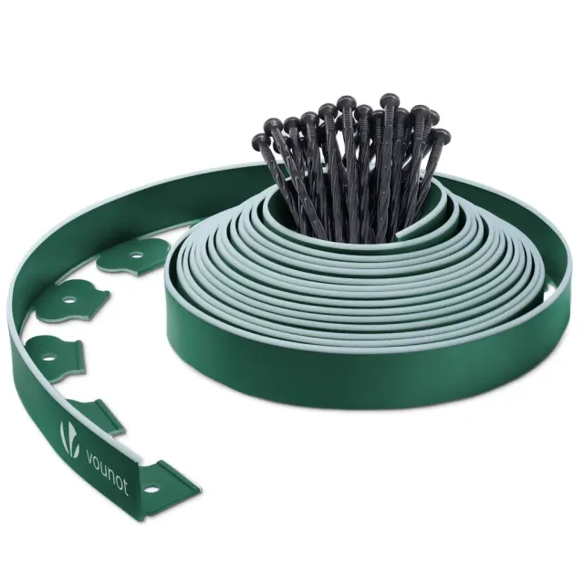 VOUNOT Bordura giardino flessibile 10 m verde bordo chiaro