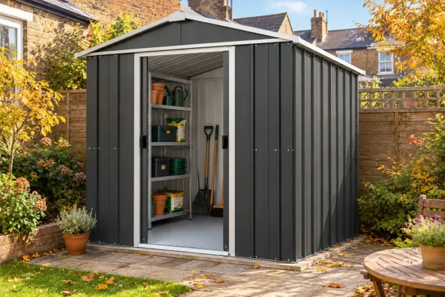Yardmaster Castleton Apex 6x7 casetta metallo grigia