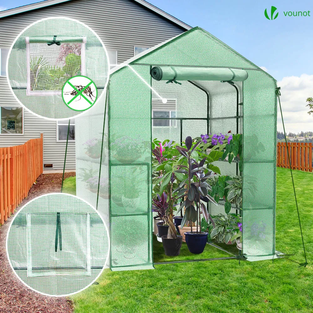 VOUNOT Serra Giardino Verde 143x143x195 cm con Ripiani PE