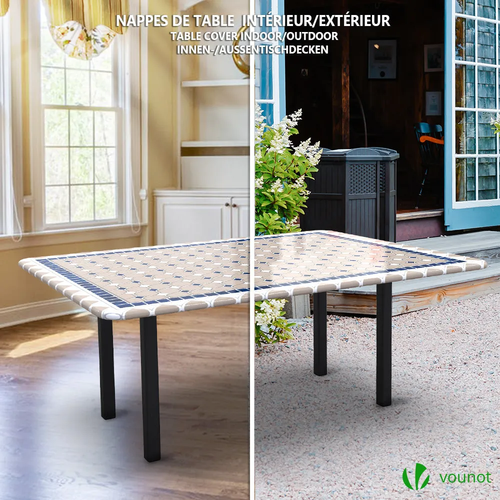 VOUNOT Tovaglia Elastica PVC Rettangolare Ceramica