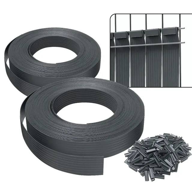 VOUNOT Strisce frangivista PVC 150m 4,7cm grigie 300 clip