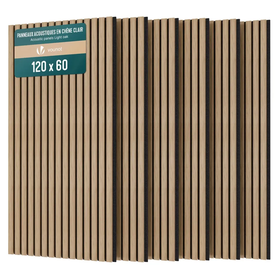 VOUNOT Pannelli Acustici Parete Rovere Chiaro 120x60 6pz