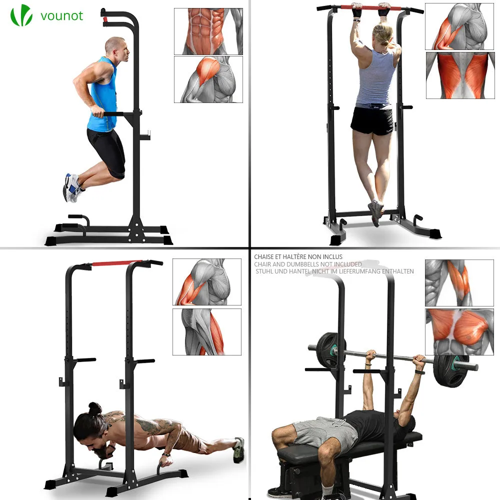 VOUNOT Stazione trazioni multifunzione 152-194 cm acciaio