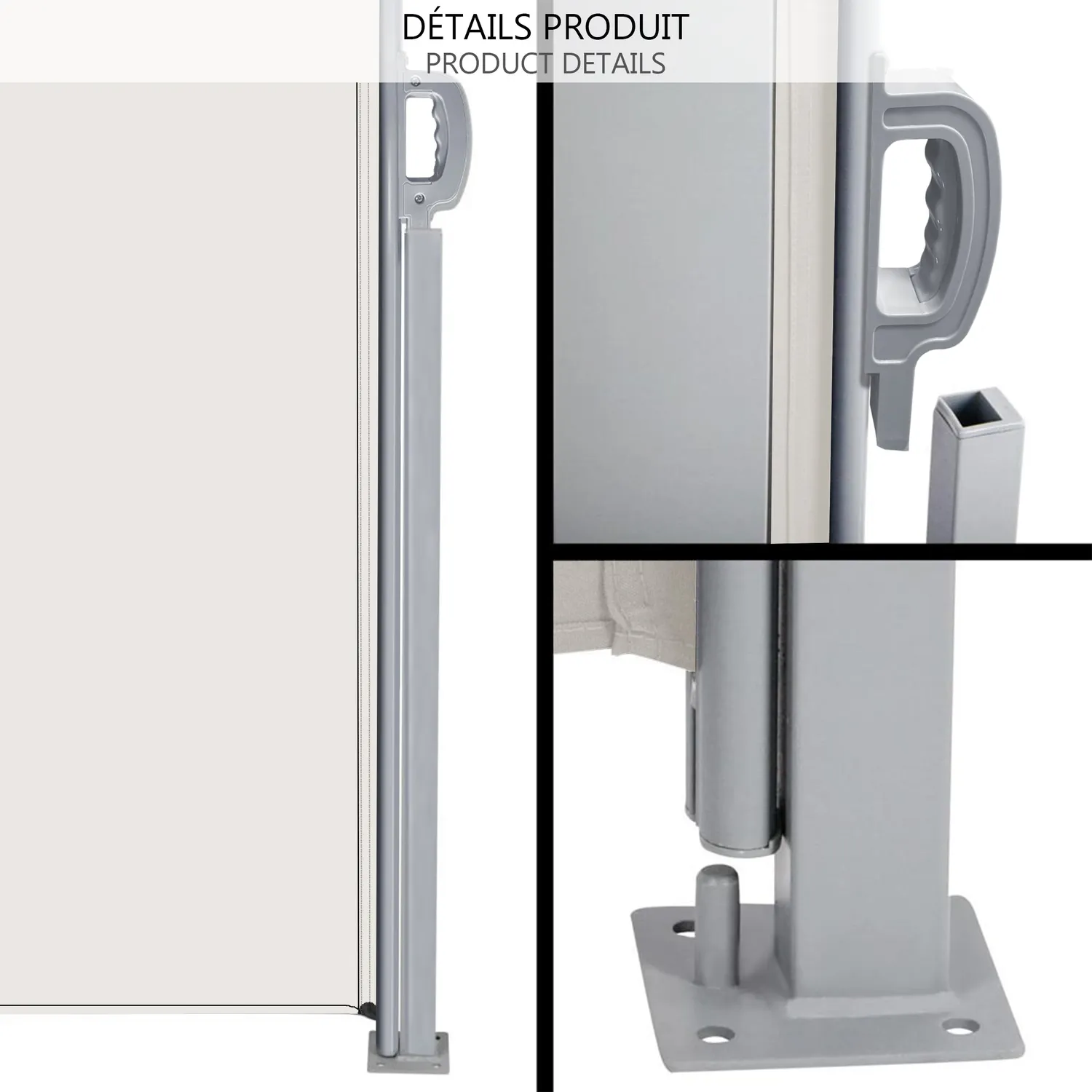 VOUNOT Tenda Laterale Retrattile 140x300 cm Beige Anti-UV