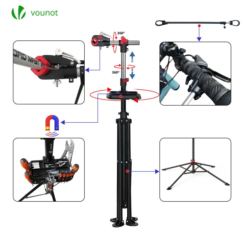 Vounot cavalletto officina bici regolabile 110-190 cm 30 kg