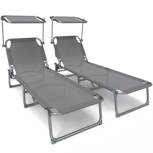 Vounot Transat sdraio prendisole grigio 2 pezzi con tettuccio