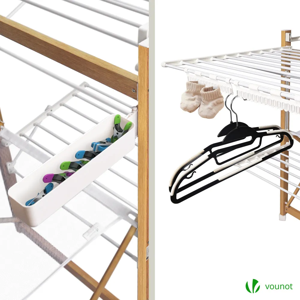 Vounot Deluxe stendibiancheria pieghevole bianco 30 m con ruote