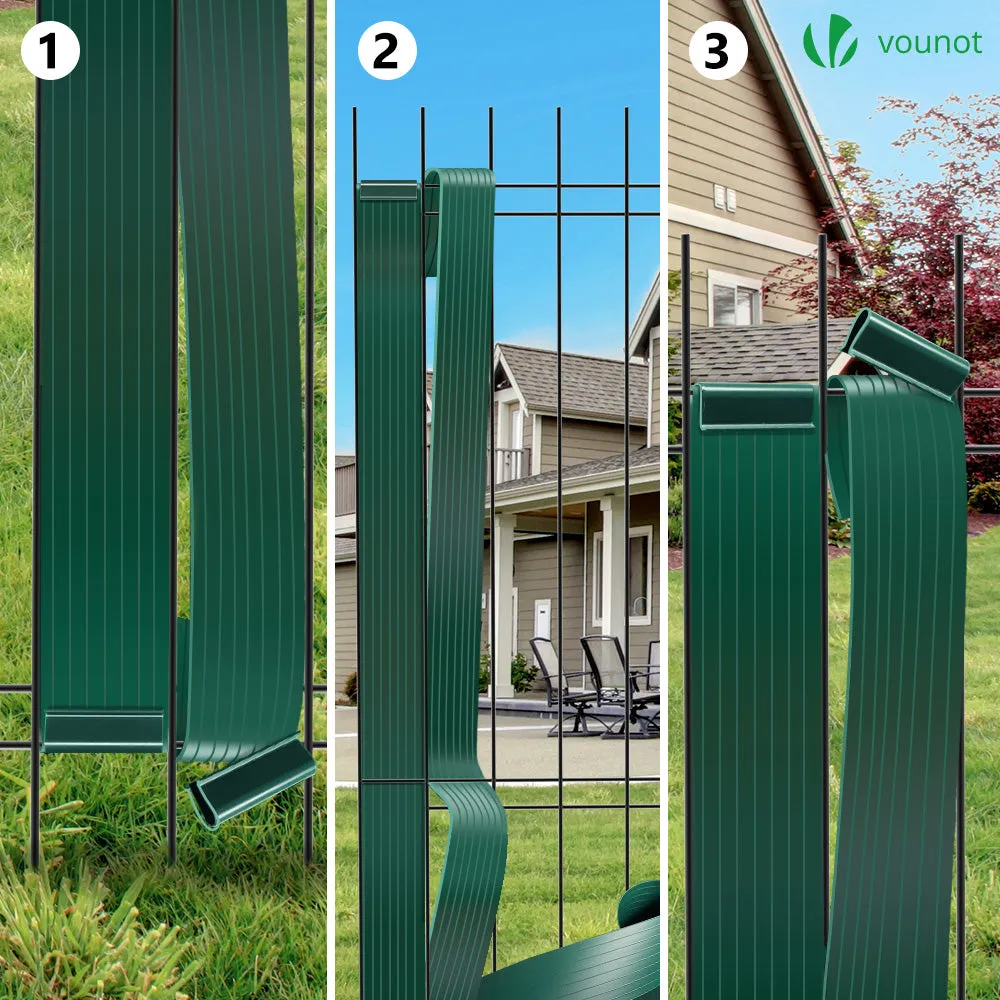 VOUNOT Kit listelli frangivista PVC 300m verde con clip