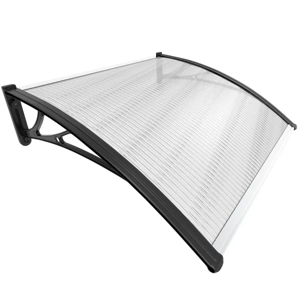 VOUNOT Pensilina Porta Policarbonato Trasparente 100x80cm Nera