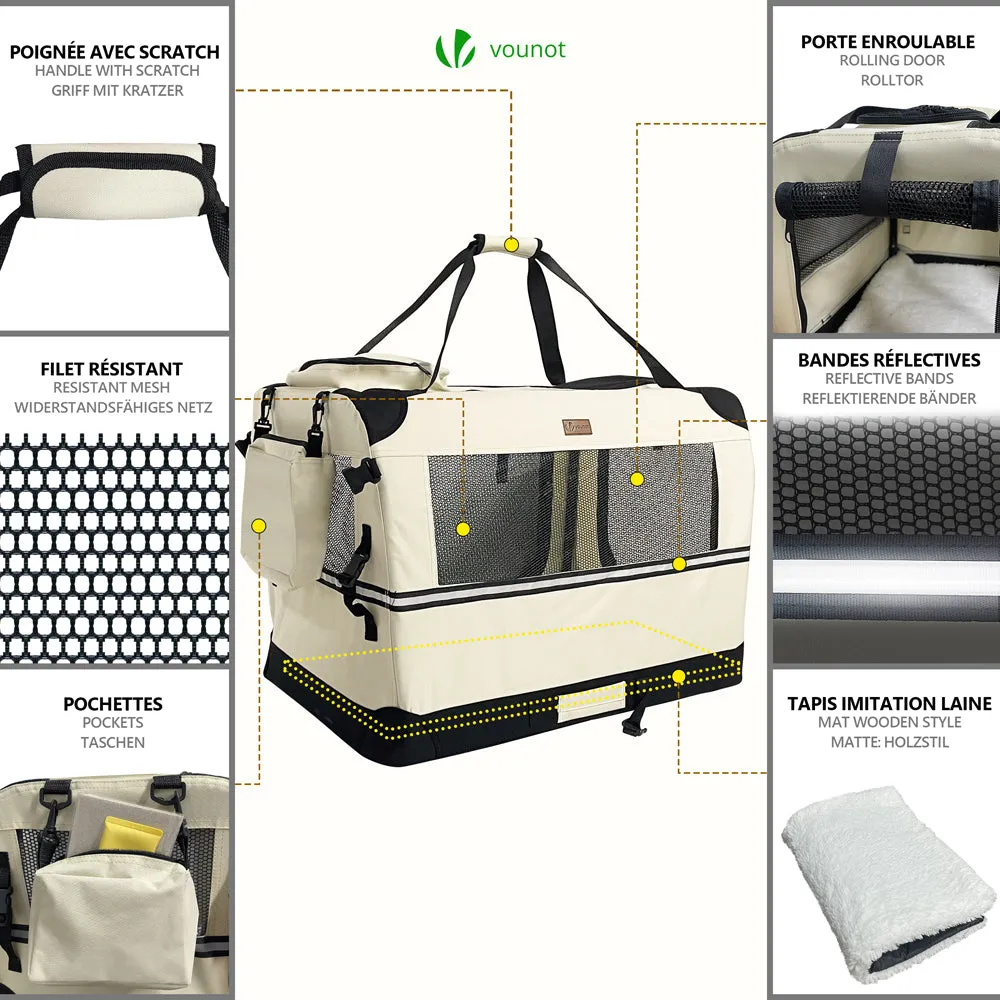 VOUNOT Borsa Trasporto Cane 50x35x36 Beige