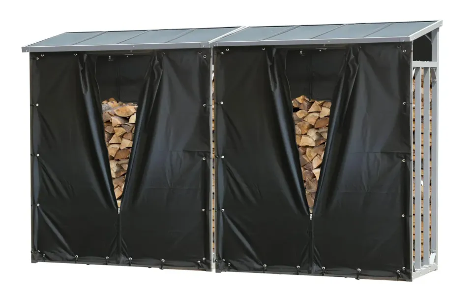 Quick Star scaffale legna 130x70x185 cm 2 pezzi con teli neri