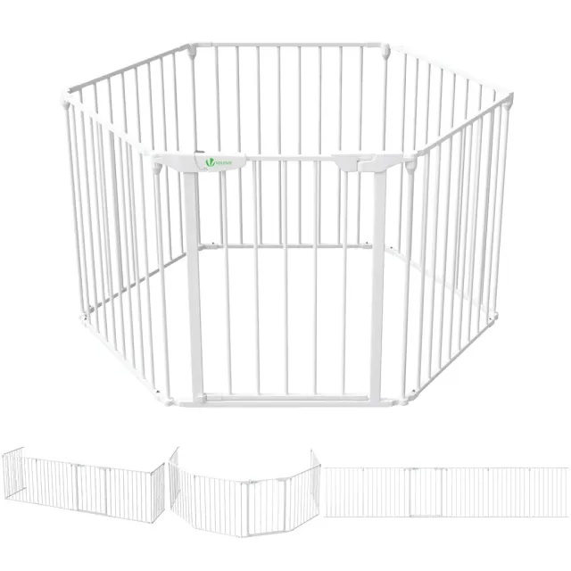 VOUNOT Barriera Sicurezza Camino 375cm 6 Pannelli Bianca