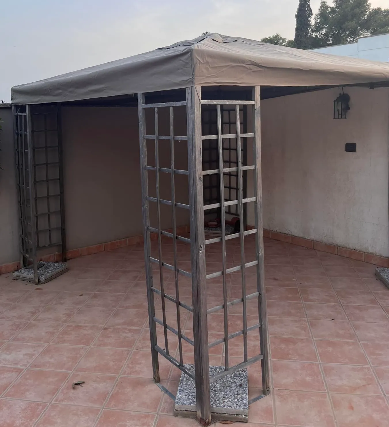 Quick Star telo tetto ricambio gazebo 3x3 m marrone grigio PVC
