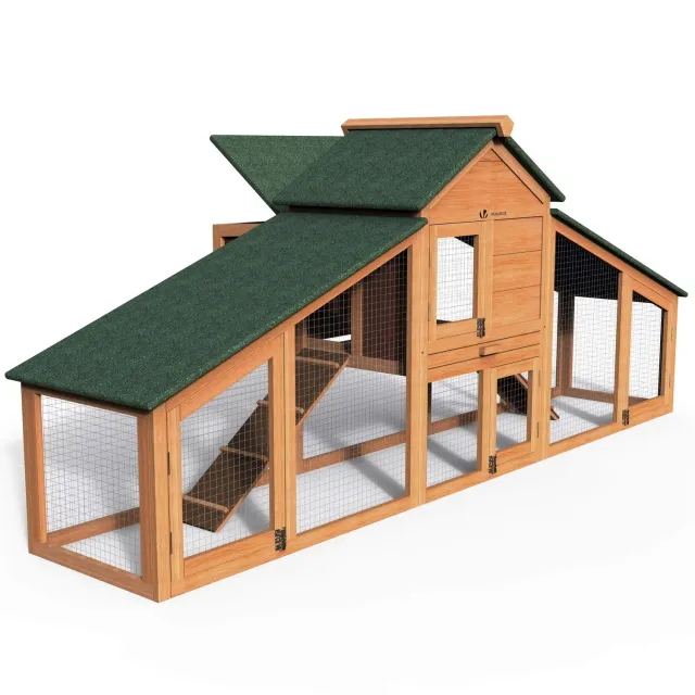 VOUNOT XL pollaio in legno con posatoio per 2 galline nane