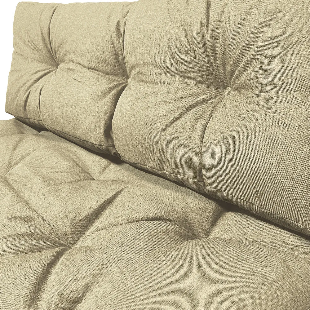 Vounot cuscini per pallet 120x80 beige set 2 pezzi impermeabili