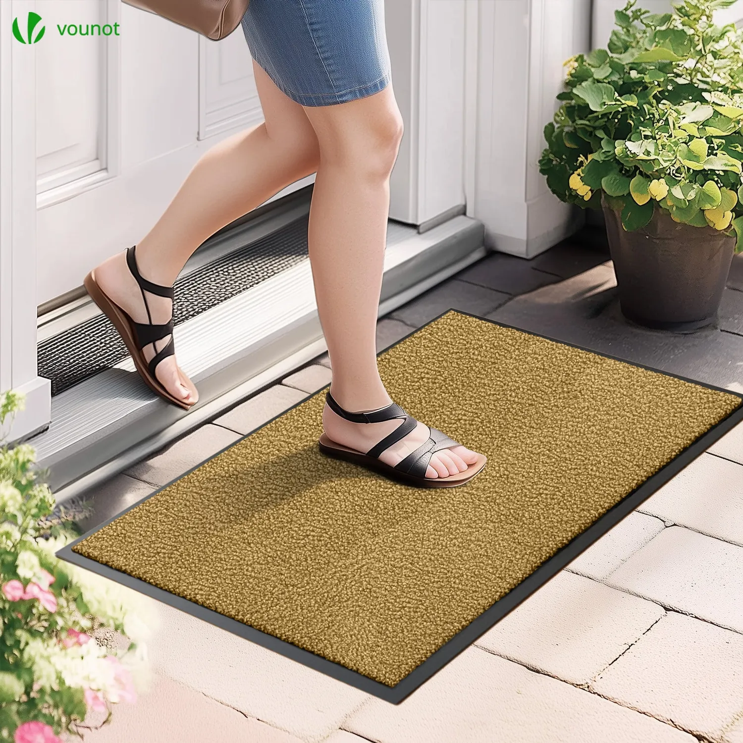 VOUNOT zerbino ingresso 60x90 cm beige antiscivolo