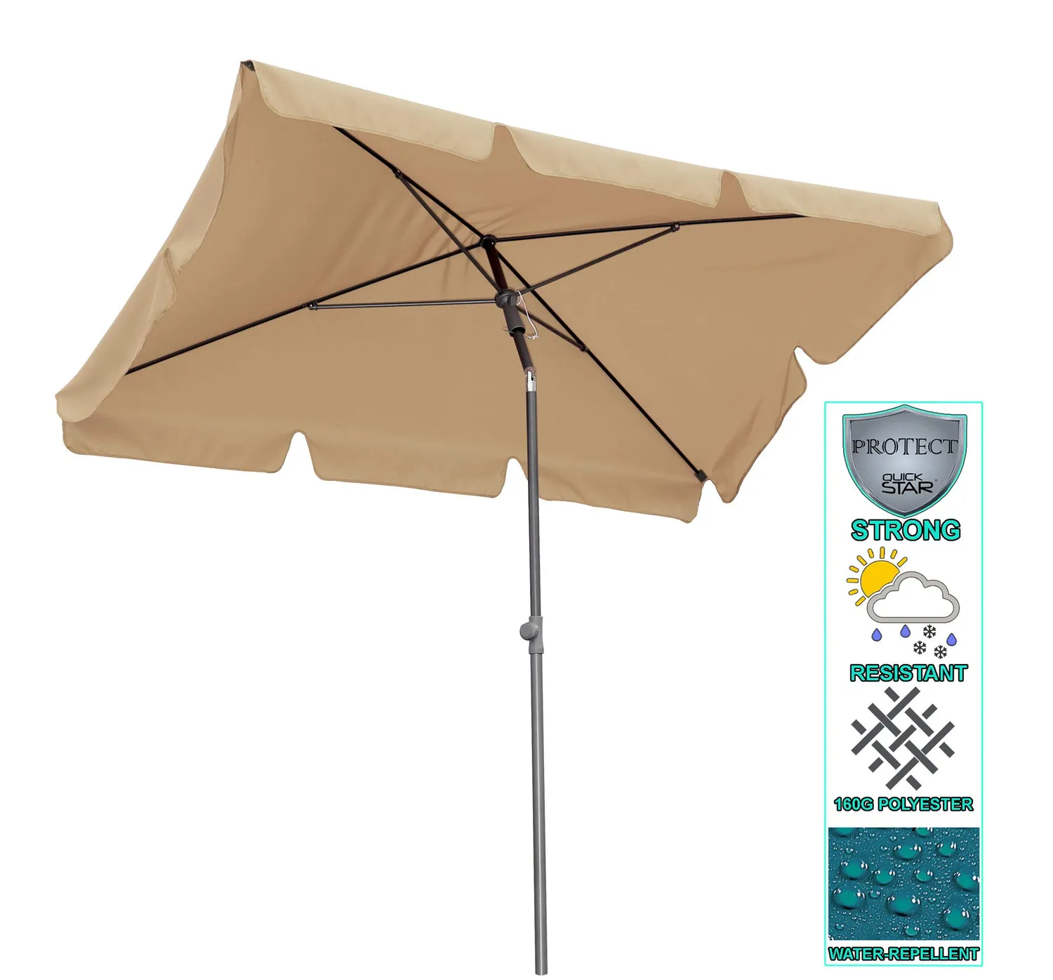 QUICK STAR 200x125 cm ombrellone balcone beige parasole