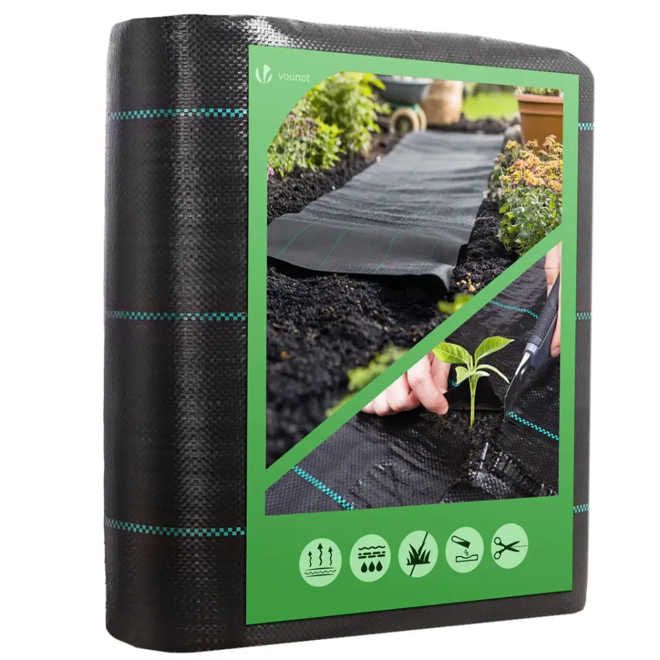 VOUNOT Telo pacciamatura anti-erbacce 25x1 m nero anti-UV