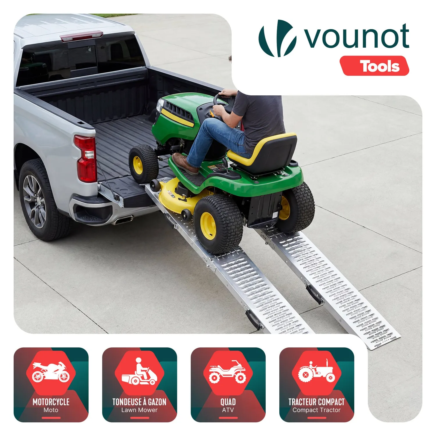 VOUNOT Rampe Carico Pieghevoli 186cm Acciaio 2 Pezzi
