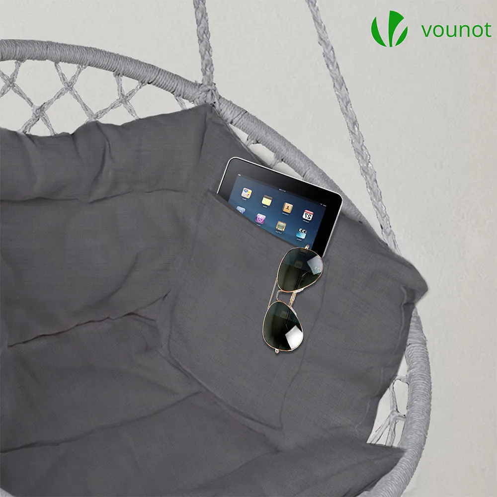VOUNOT poltrona sospesa grigia cuscino kit acciaio